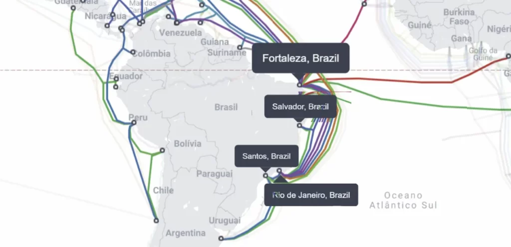 Edgefy: Conectividade global - Submarine Cable Map Brasil